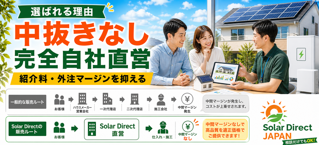 完全自社直営で中抜きなしの太陽光発電相談
